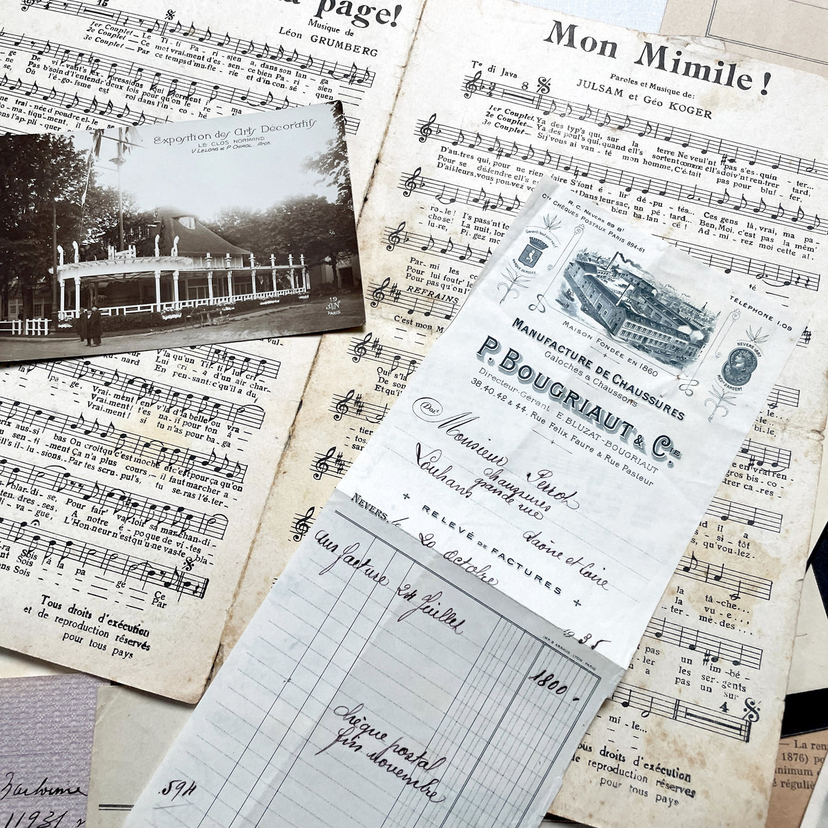 1930s - French Ephemera - Vintage Documents - Historic Paper Lot - Antique Collector's Set - Junk Journaling Supplies - Scrapbook