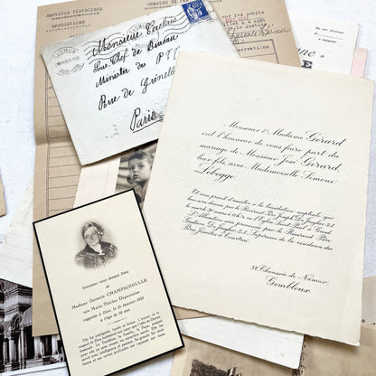 1930s - French Ephemera Lot - Vintage Paper Pack for Junk Journaling and Scrapbooking - Antique Letters, Postcards, Photos, & Invoices