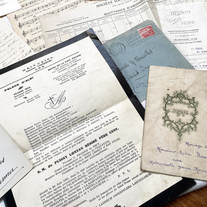 1930s - Authentic French Ephemera Collection - Vintage Paper Lot - Mixed Media - Letters - Invoices - Postcards - Historical Documents
