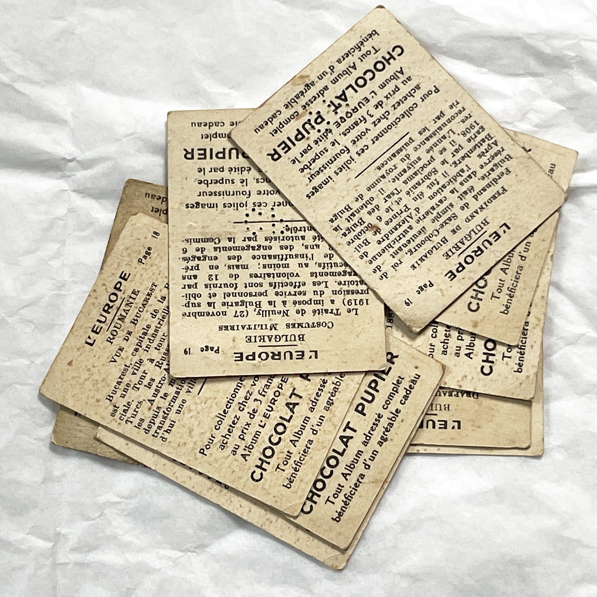 1920s - 10 Chocolat Pupier Trade Cards - Bulgaria & Romania Collection - Vintage Collectibles - Royalty & Military Uniforms - Maps & City