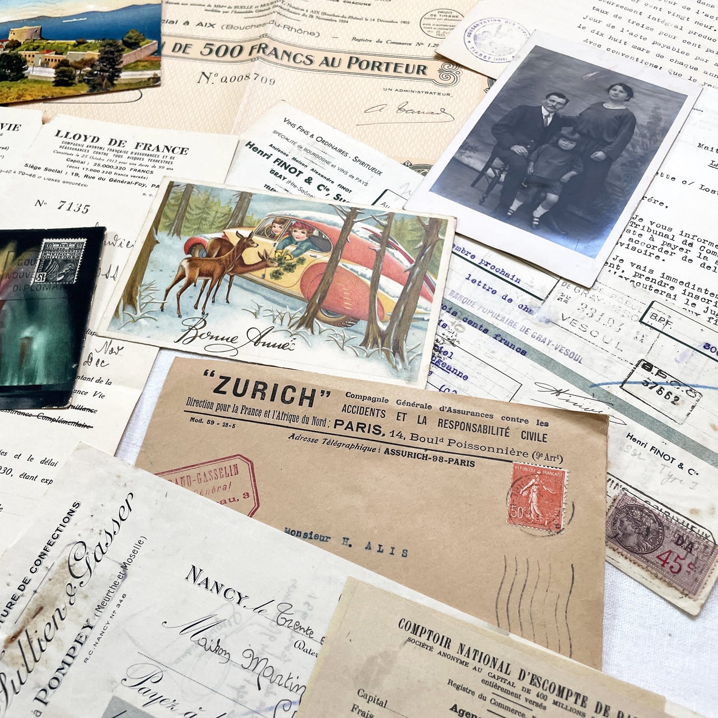 1930s - French Ephemera Documents - Vintage Paper Lot - Junk Journaling - Scrapbooking - Collectible Historic French Mementos