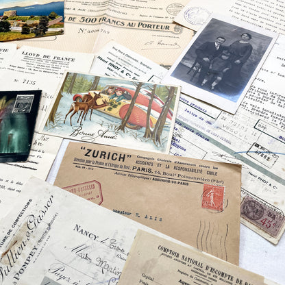 1930s - French Ephemera Documents - Vintage Paper Lot - Junk Journaling - Scrapbooking - Collectible Historic French Mementos