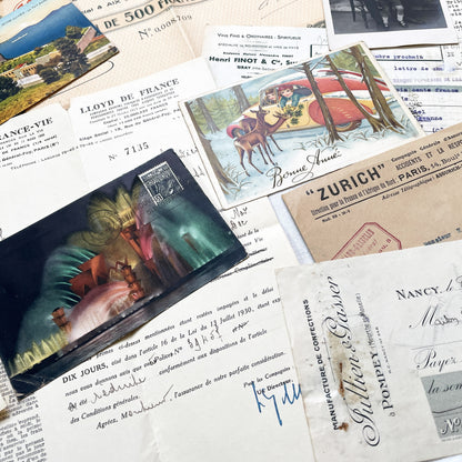 1930s - French Ephemera Documents - Vintage Paper Lot - Junk Journaling - Scrapbooking - Collectible Historic French Mementos