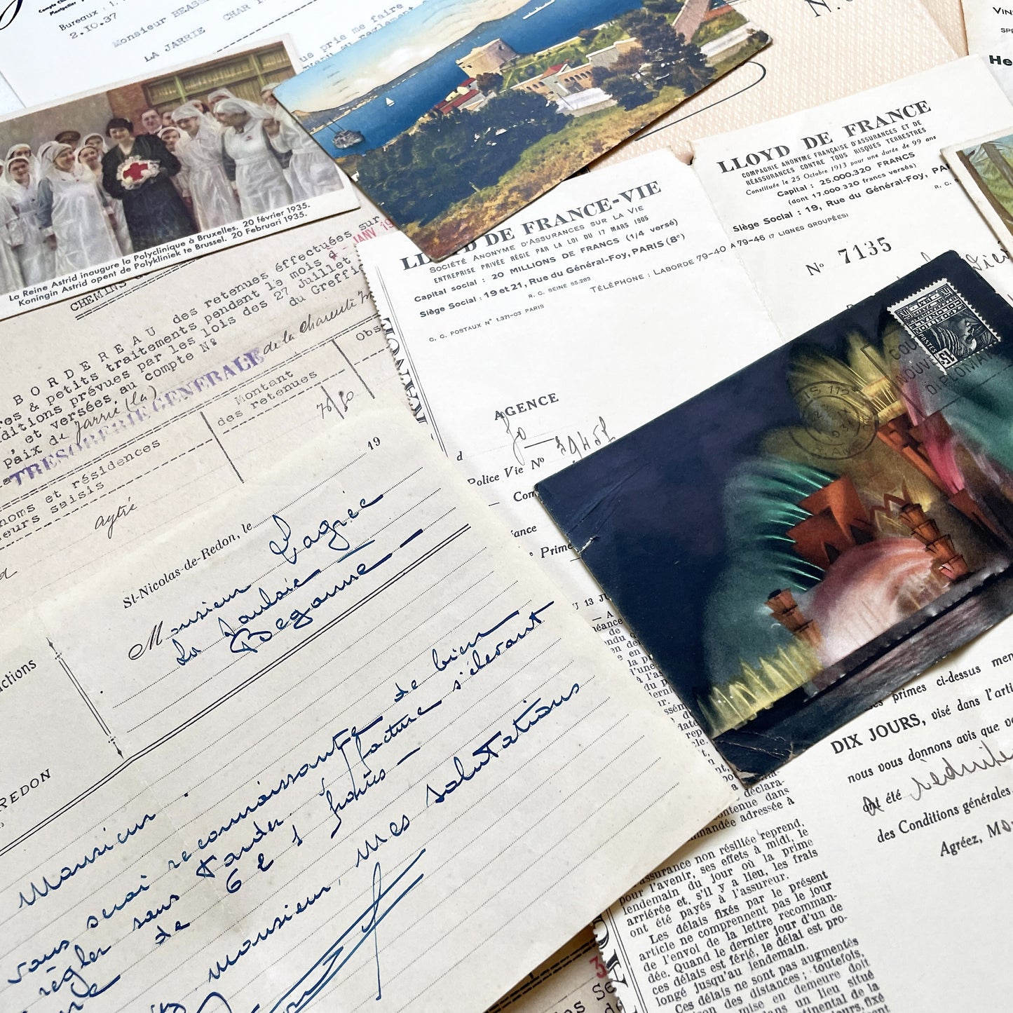 1930s - French Ephemera Documents - Vintage Paper Lot - Junk Journaling - Scrapbooking - Collectible Historic French Mementos