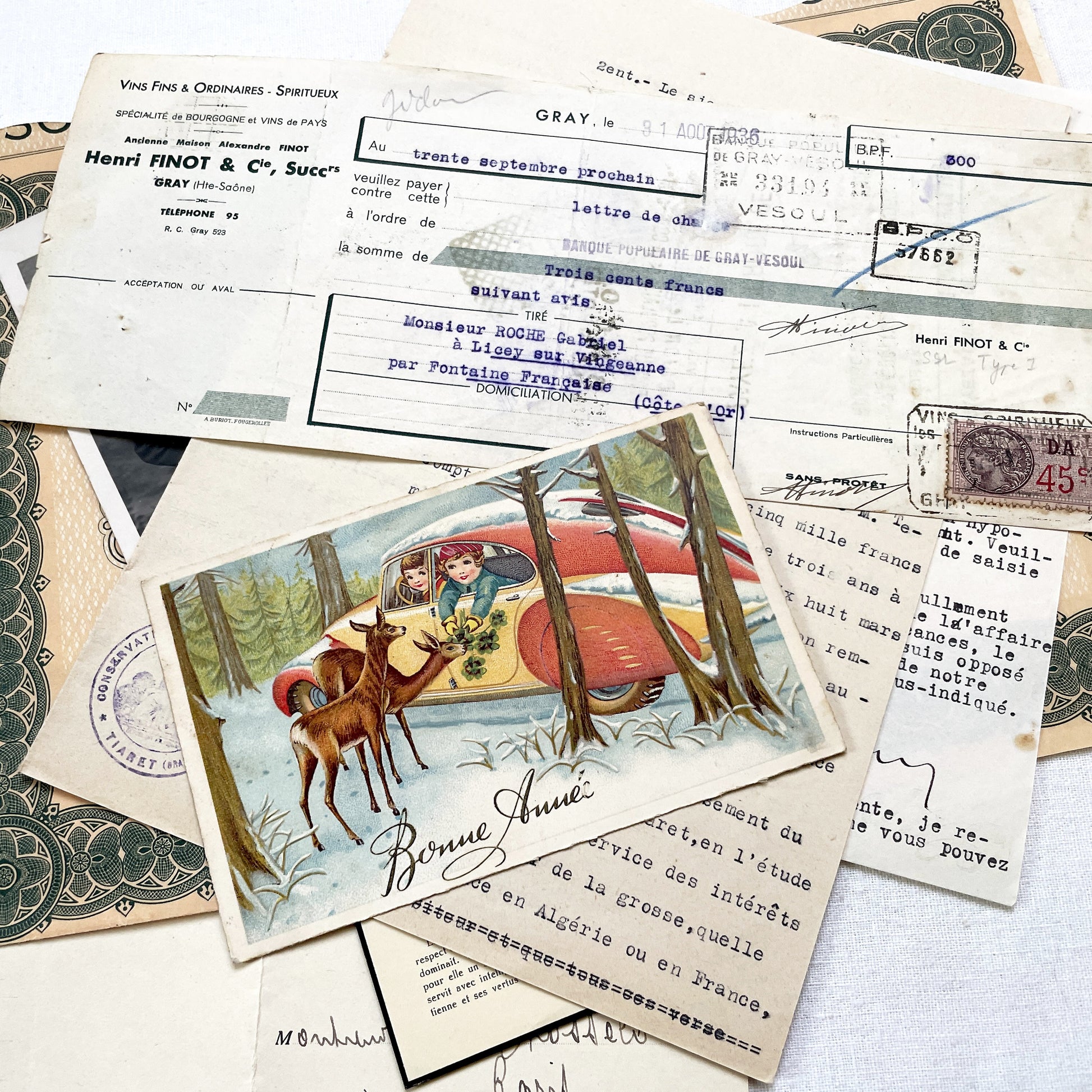 1930s - French Ephemera Documents - Vintage Paper Lot - Junk Journaling - Scrapbooking - Collectible Historic French Mementos