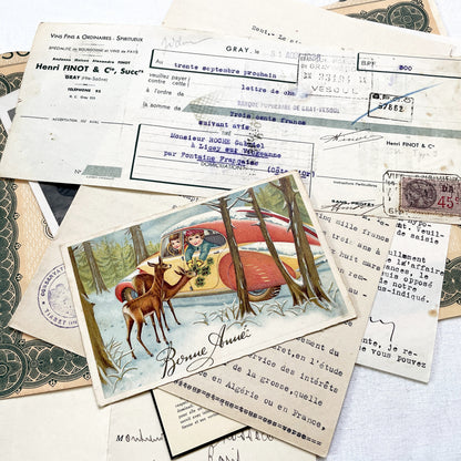 1930s - French Ephemera Documents - Vintage Paper Lot - Junk Journaling - Scrapbooking - Collectible Historic French Mementos