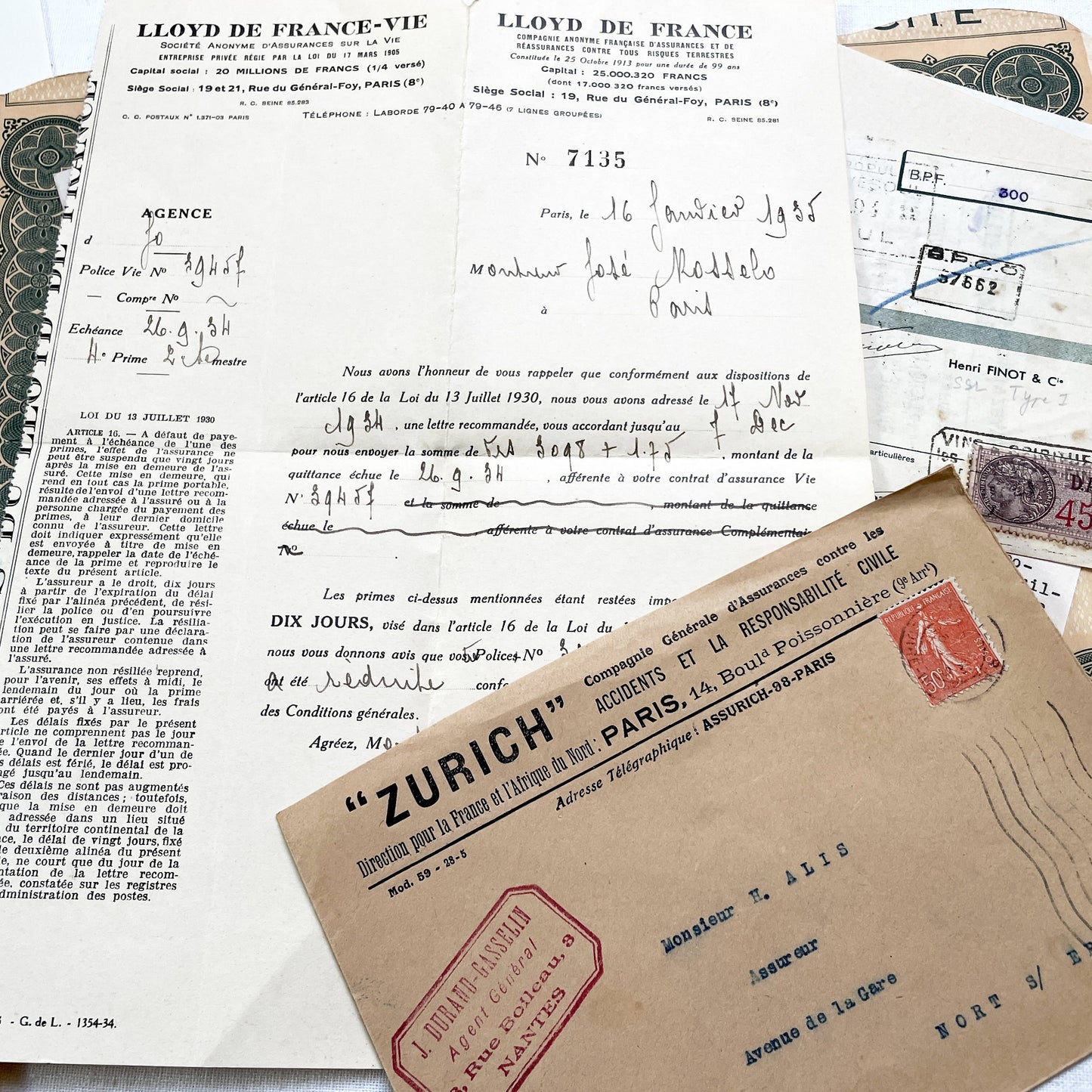 1930s - French Ephemera Documents - Vintage Paper Lot - Junk Journaling - Scrapbooking - Collectible Historic French Mementos