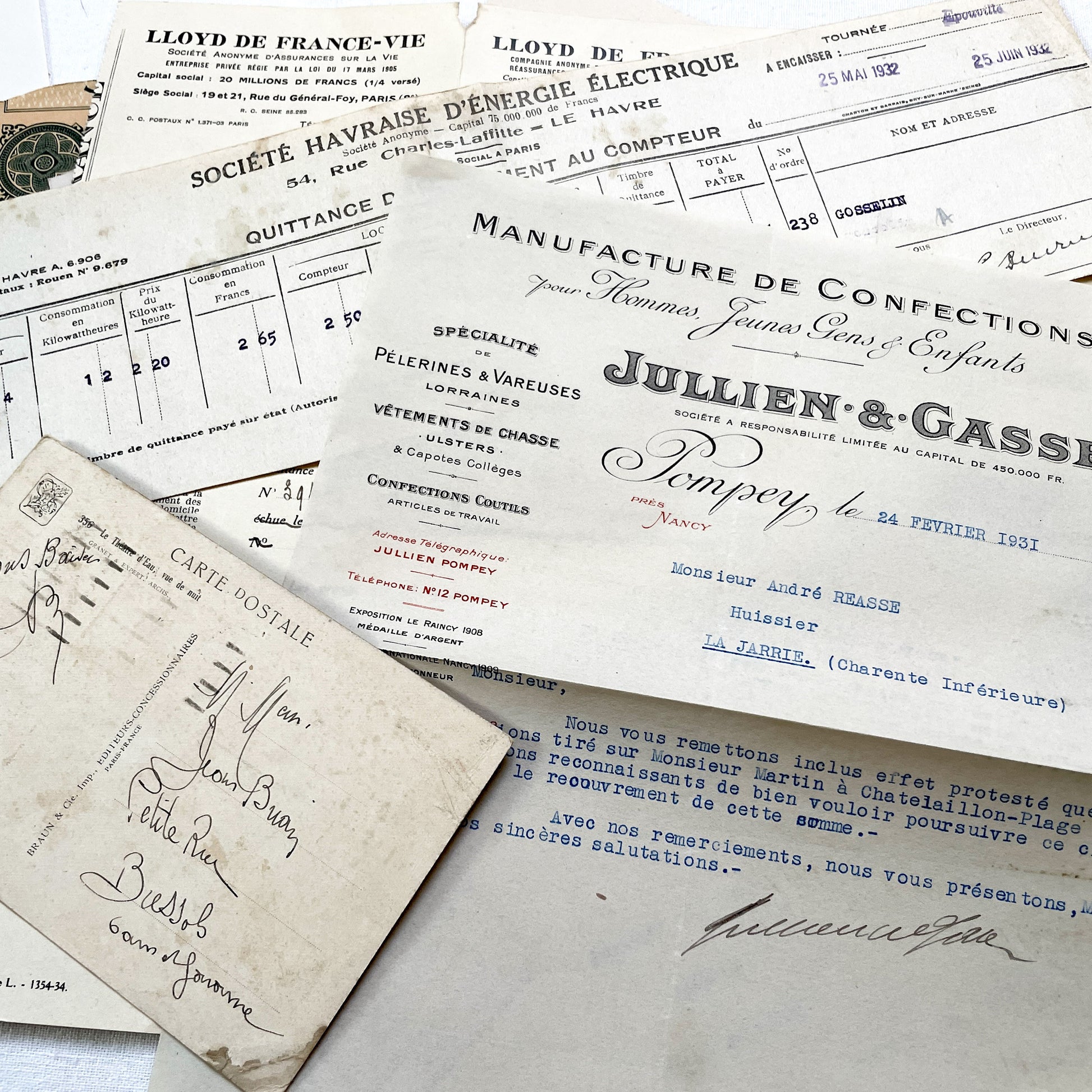 1930s - French Ephemera Documents - Vintage Paper Lot - Junk Journaling - Scrapbooking - Collectible Historic French Mementos