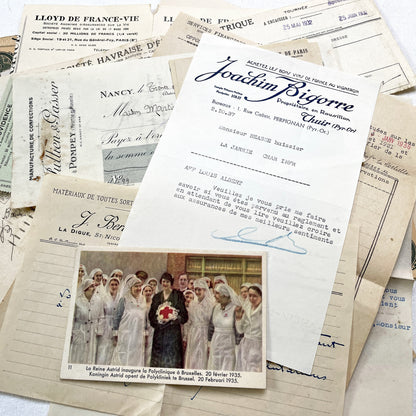 1930s - French Ephemera Documents - Vintage Paper Lot - Junk Journaling - Scrapbooking - Collectible Historic French Mementos