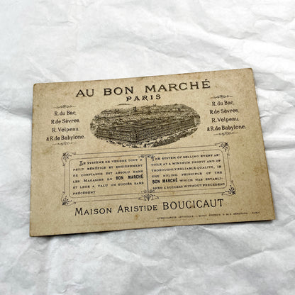Late 19th - Parisian Advertising Chromo - Au Bon Marche Department Store - Elegant Rococo Illustrations - Vintage French Art