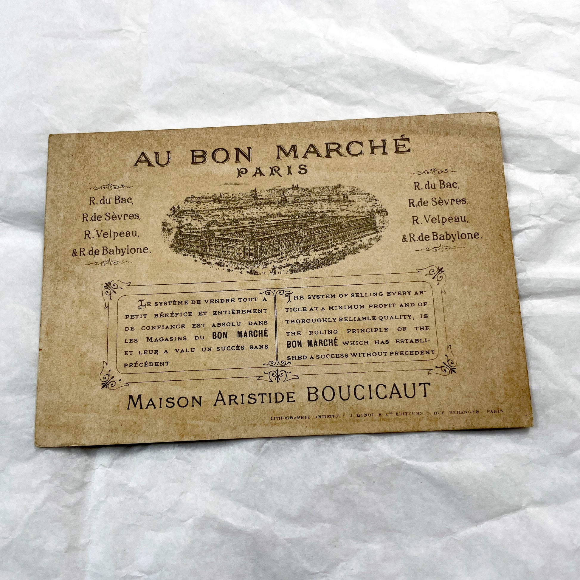 Late 19th - Parisian Advertising Chromo - Au Bon Marche Department Store - Elegant Rococo Illustrations - Vintage French Art