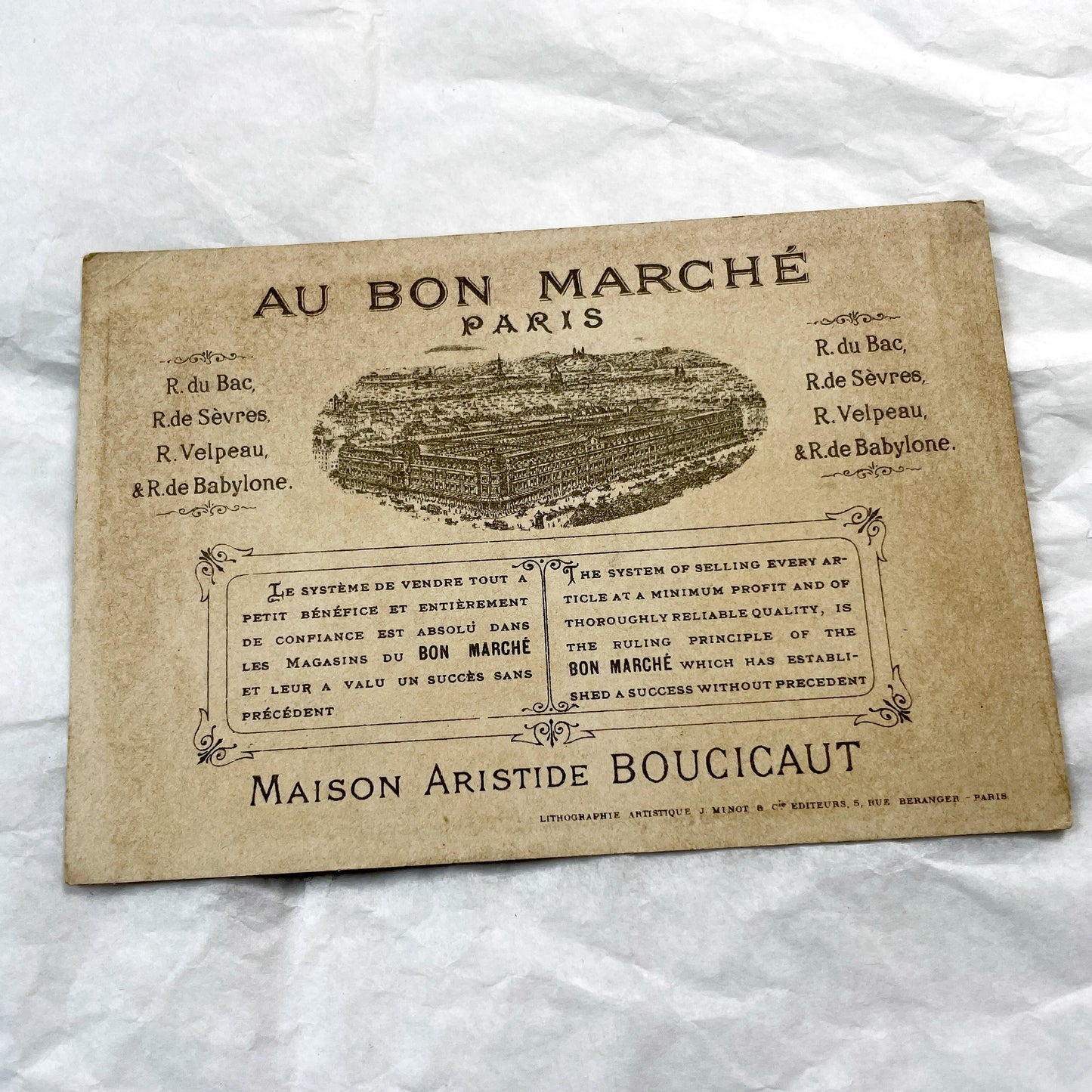 Late 19th - Parisian Advertising Chromo - Au Bon Marche Department Store - Elegant Rococo Illustrations - Vintage French Art