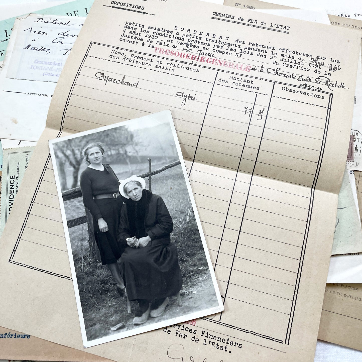 1930s - French Ephemera - Vintage Documents - Letters - Postcards - Invoices - Receipts - Financial Papers - Scrapbooking Junk Journal Lot