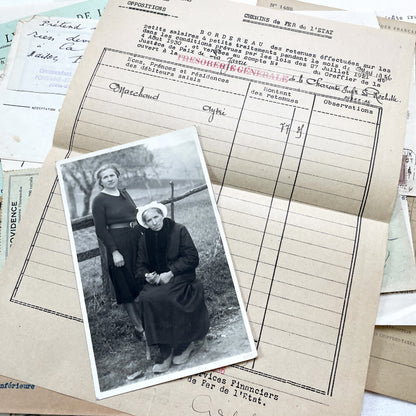 1930s - French Ephemera - Vintage Documents - Letters - Postcards - Invoices - Receipts - Financial Papers - Scrapbooking Junk Journal Lot