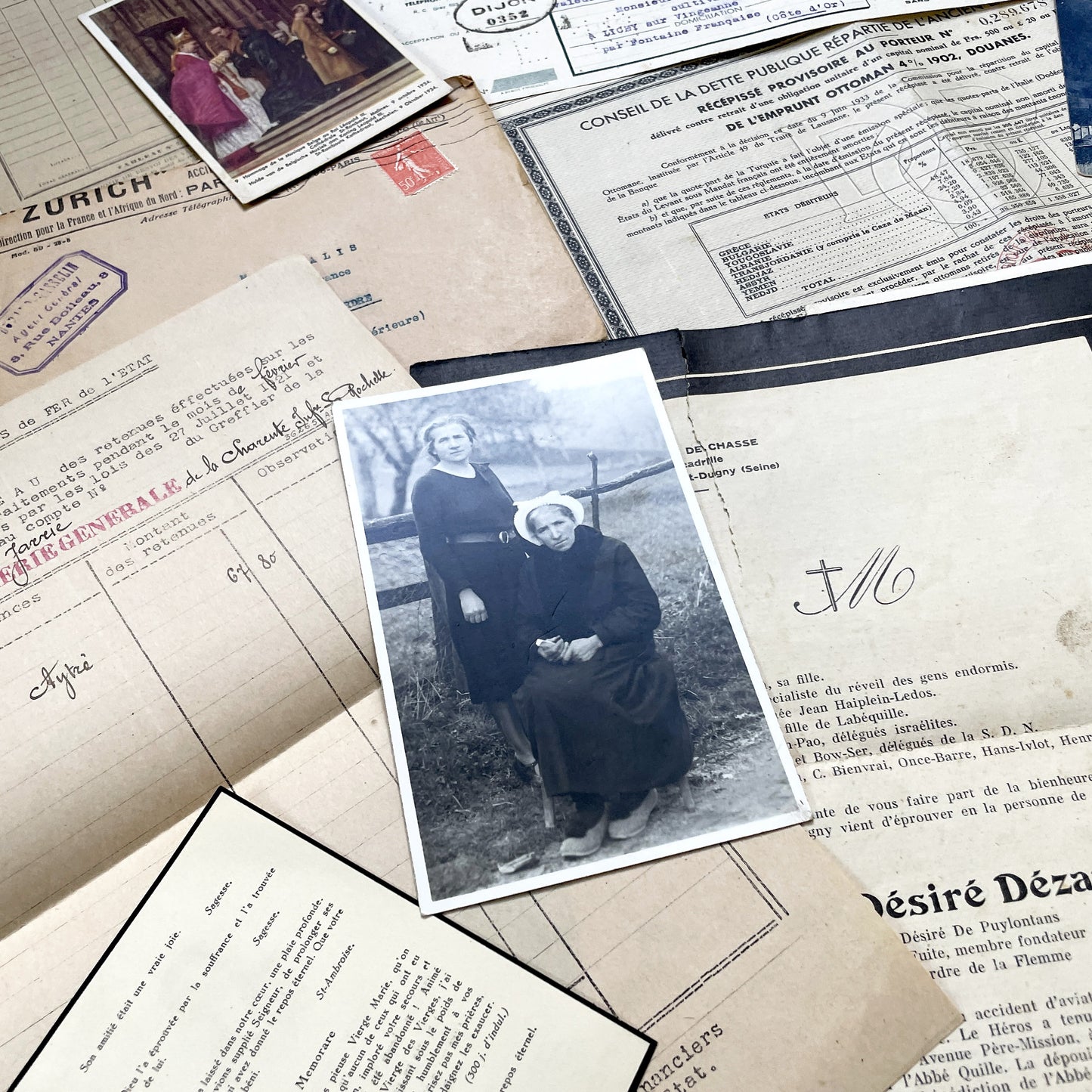 1930s - Authentic French Historical Paper Ephemera Collection - Vintage Documents - Letters - Invoices - Receipts - Photos - Old Paper Lot