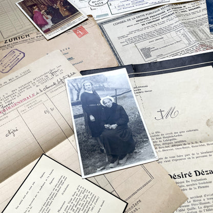 1930s - Authentic French Historical Paper Ephemera Collection - Vintage Documents - Letters - Invoices - Receipts - Photos - Old Paper Lot