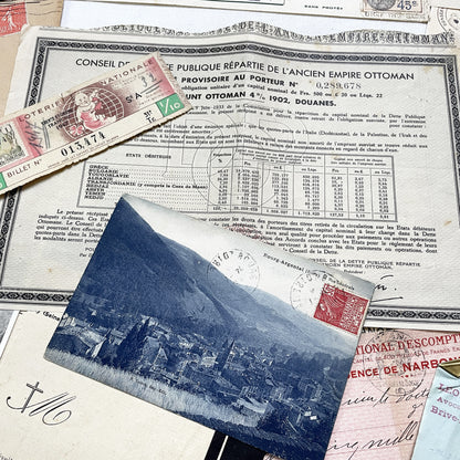 1930s - Authentic French Historical Paper Ephemera Collection - Vintage Documents - Letters - Invoices - Receipts - Photos - Old Paper Lot