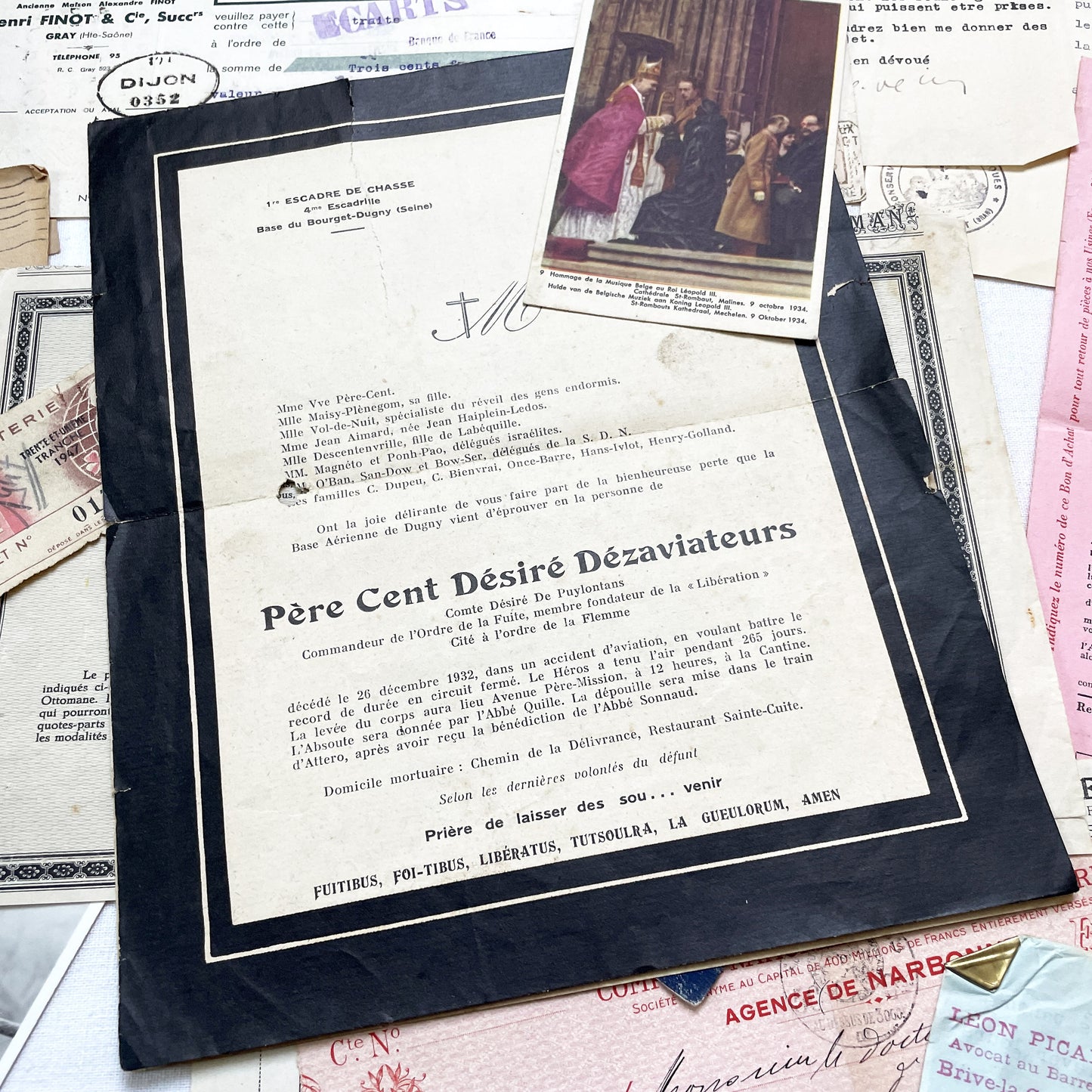 1930s - Authentic French Historical Paper Ephemera Collection - Vintage Documents - Letters - Invoices - Receipts - Photos - Old Paper Lot