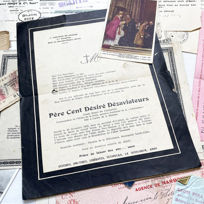 1930s - Authentic French Historical Paper Ephemera Collection - Vintage Documents - Letters - Invoices - Receipts - Photos - Old Paper Lot