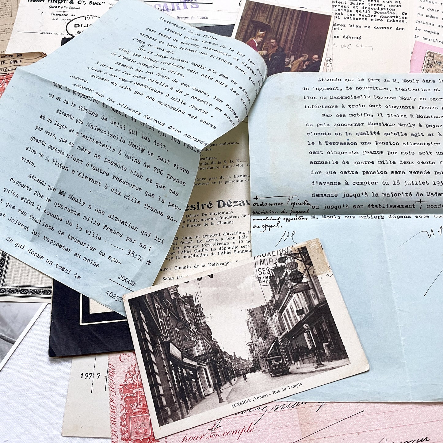 1930s - Authentic French Historical Paper Ephemera Collection - Vintage Documents - Letters - Invoices - Receipts - Photos - Old Paper Lot