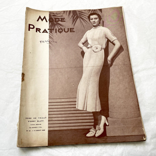 1930s - Mode Pratique - Vintage French Fashion Magazine - Knitting Patterns - Summer Elegance - Sports - Home Decor - Collectible Ephemera