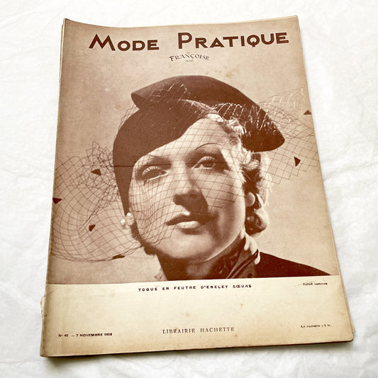 1930s - Mode Pratique  Magazine - French Vintage Fashion Publication - Sewing Patterns - Winter Ensembles - Home Decor - Advertisements