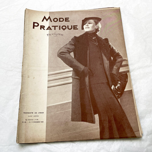1930s - Mode Pratique Magazine - French Vintage Fashion Patterns - 1938 Women's Clothing & Lifestyle - Crafts