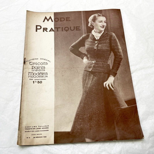 1930s - Vintage French Fashion Magazine - Mode Pratique - Special Knitting Patterns Issue - Womenswear - Children's Clothes - Home Decor
