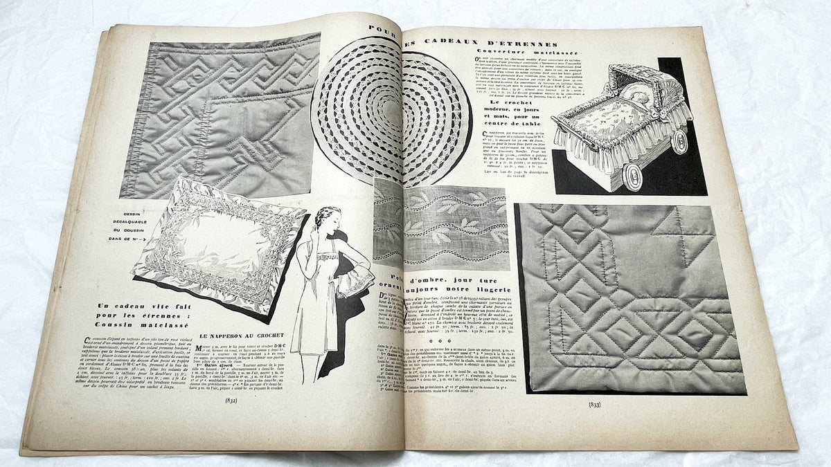 1930s - Mode Pratique Magazine - French Vintage Fashion Patterns - 1938 Women's Clothing & Lifestyle - Crafts