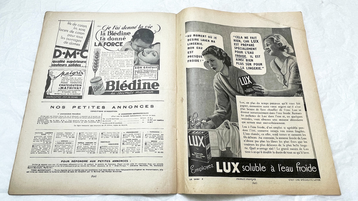1930s - Mode Pratique Magazine - French Vintage Fashion Patterns - 1938 Women's Clothing & Lifestyle - Crafts