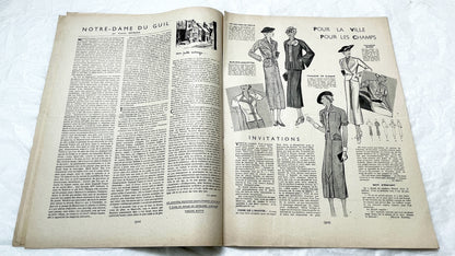1930s - Vintage French Fashion Magazine - Mode Pratique - 1936 - Elegant Women's Styles - Sewing Patterns - Retro Advertising - Ephemera