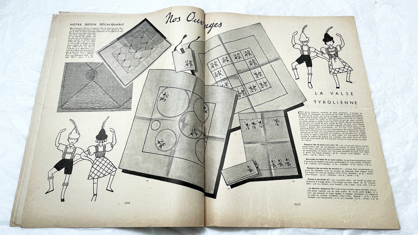 1930s - Vintage French Fashion Magazine - Mode Pratique - 1936 - Elegant Women's Styles - Sewing Patterns - Retro Advertising - Ephemera