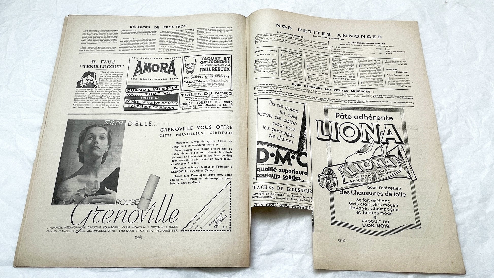 1930s - Vintage French Fashion Magazine - Mode Pratique - 1936 - Elegant Women's Styles - Sewing Patterns - Retro Advertising - Ephemera