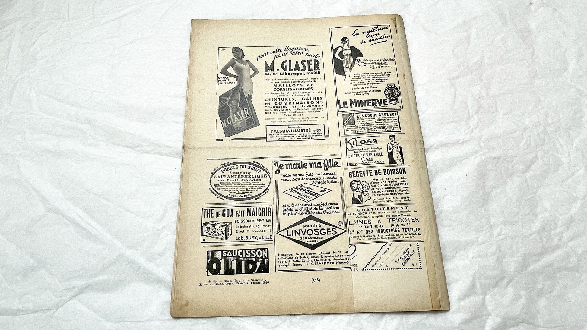 1930s - Vintage French Fashion Magazine - Mode Pratique - 1936 - Elegant Women's Styles - Sewing Patterns - Retro Advertising - Ephemera