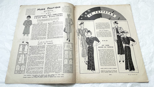 1930s - Vintage French Fashion Magazine - Mode Pratique - Robert Piguet Designs - Sewing Patterns & Historic Style Guide for Collectors