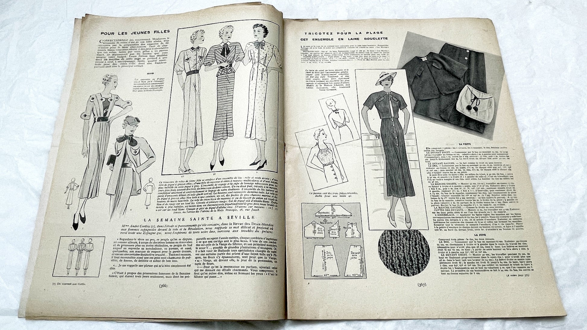 1930s - Vintage French Mode Pratique Fashion Magazine - Chanel Afternoon Dress - Sewing Patterns - Homemaking - Timeless Style & Elegance