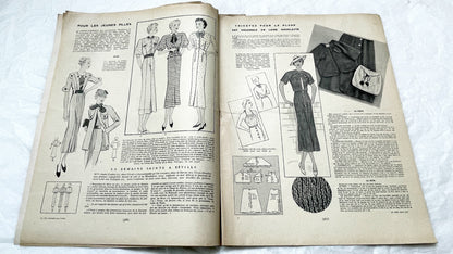 1930s - Vintage French Mode Pratique Fashion Magazine - Chanel Afternoon Dress - Sewing Patterns - Homemaking - Timeless Style & Elegance