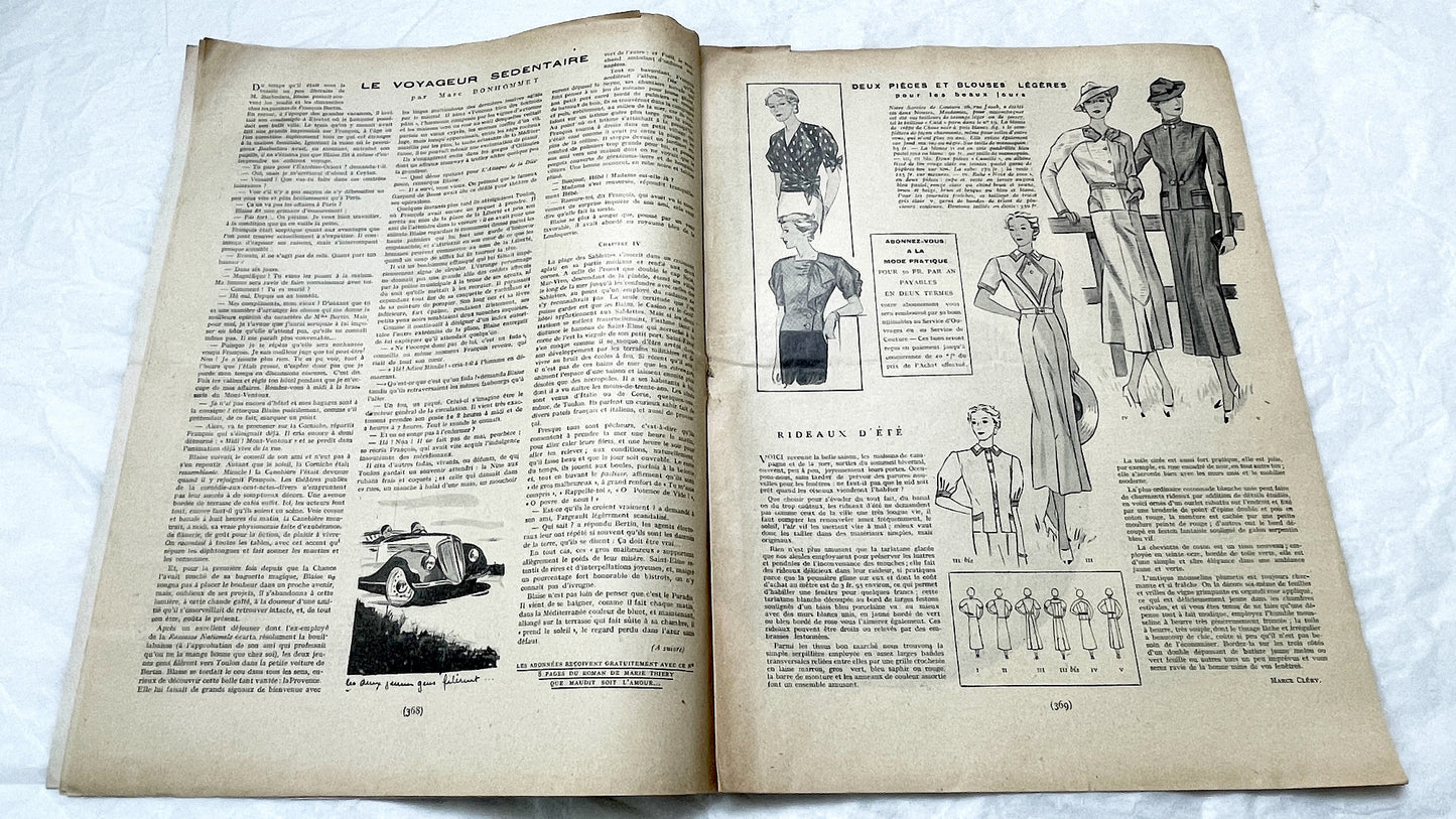 1930s - Vintage French Mode Pratique Fashion Magazine - Chanel Afternoon Dress - Sewing Patterns - Homemaking - Timeless Style & Elegance