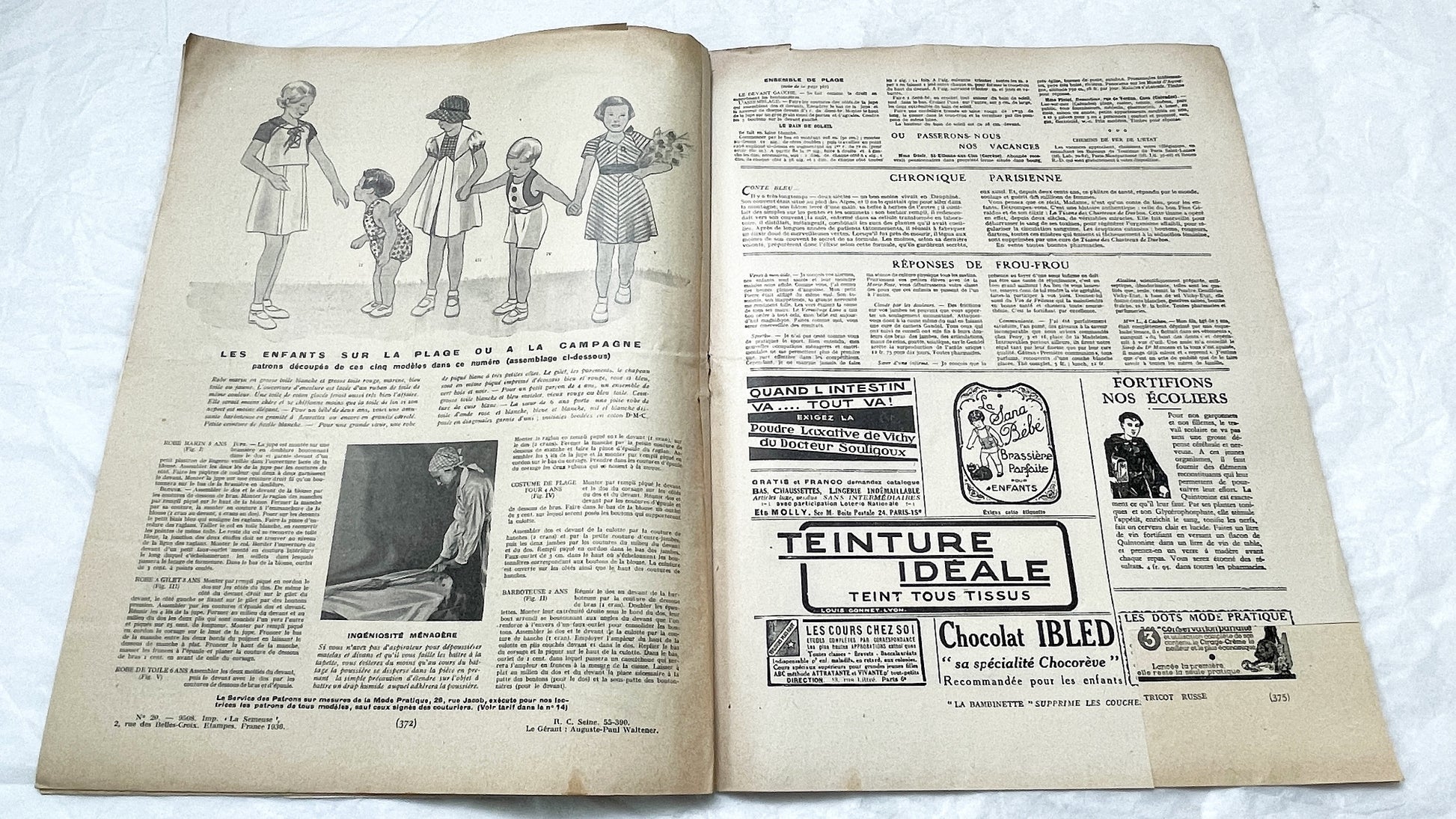 1930s - Vintage French Mode Pratique Fashion Magazine - Chanel Afternoon Dress - Sewing Patterns - Homemaking - Timeless Style & Elegance