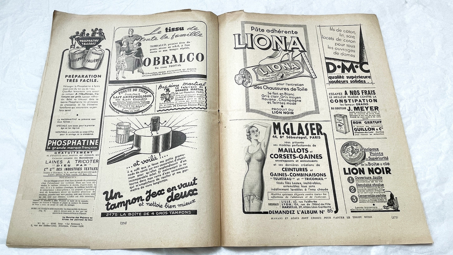 1930s - Vintage French Mode Pratique Fashion Magazine - Chanel Afternoon Dress - Sewing Patterns - Homemaking - Timeless Style & Elegance