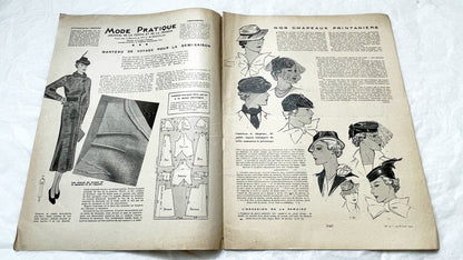 1930s - French Fashion Magazine - Vintage Style Patterns for Elegant 1930s Fashion - Haute Couture - Chic Spring Hats - Evening Ensembles