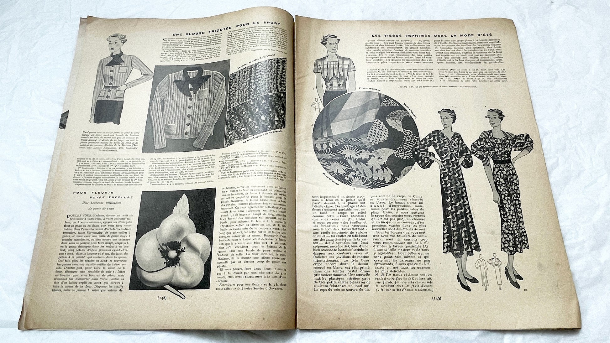 1930s - French Fashion Magazine - Vintage Style Patterns for Elegant 1930s Fashion - Haute Couture - Chic Spring Hats - Evening Ensembles