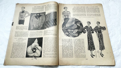 1930s - French Fashion Magazine - Vintage Style Patterns for Elegant 1930s Fashion - Haute Couture - Chic Spring Hats - Evening Ensembles