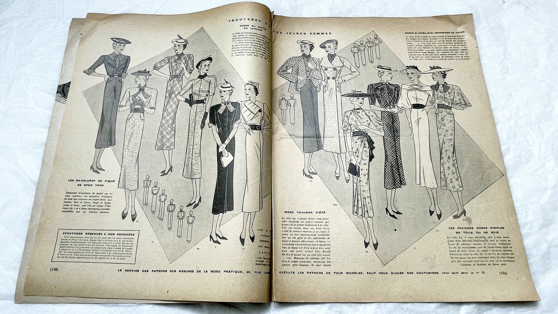 1930s - Vintage French Fashion Magazine - Mode Pratique - Spring Fashions - Retro Style - Clothing Patterns - Women's Wear - 1936 Issue