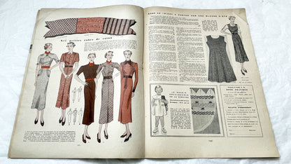 1930s - Vintage French Fashion Magazine - Mode Pratique - Spring Fashions - Retro Style - Clothing Patterns - Women's Wear - 1936 Issue