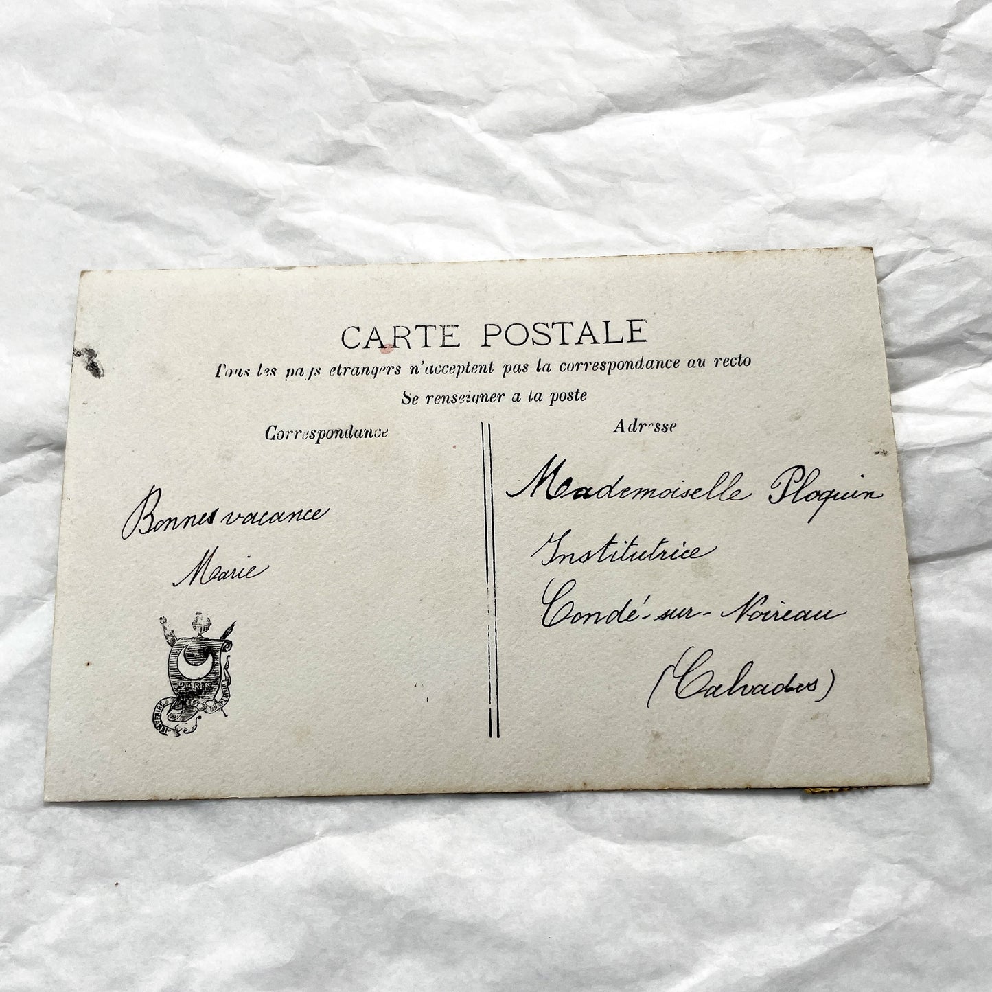 1900s - 2 Antique French Easter Postcards - Hand Tinted Women Flowers - Vintage Holiday Greeting Cards - Early 20th Century Ephemera