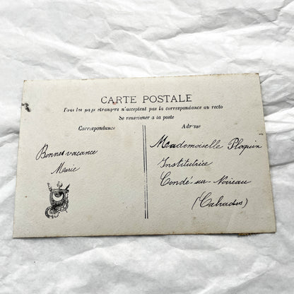 1900s - 2 Antique French Easter Postcards - Hand Tinted Women Flowers - Vintage Holiday Greeting Cards - Early 20th Century Ephemera