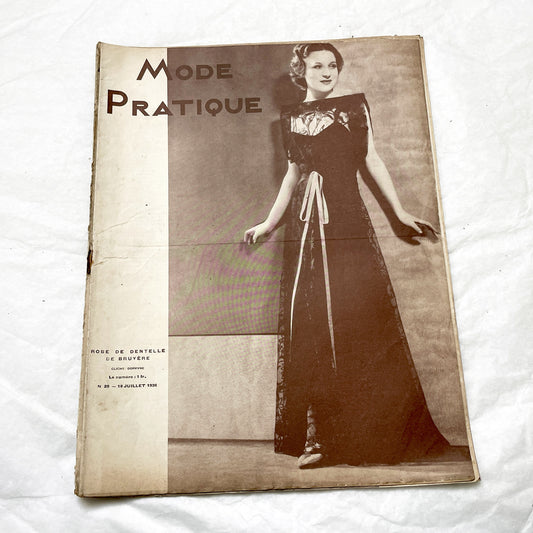 1930s - Vintage French Fashion Magazine - Mode Pratique - Historic Women's Style - Sewing Patterns - Hair Styles - Advertising Collectible