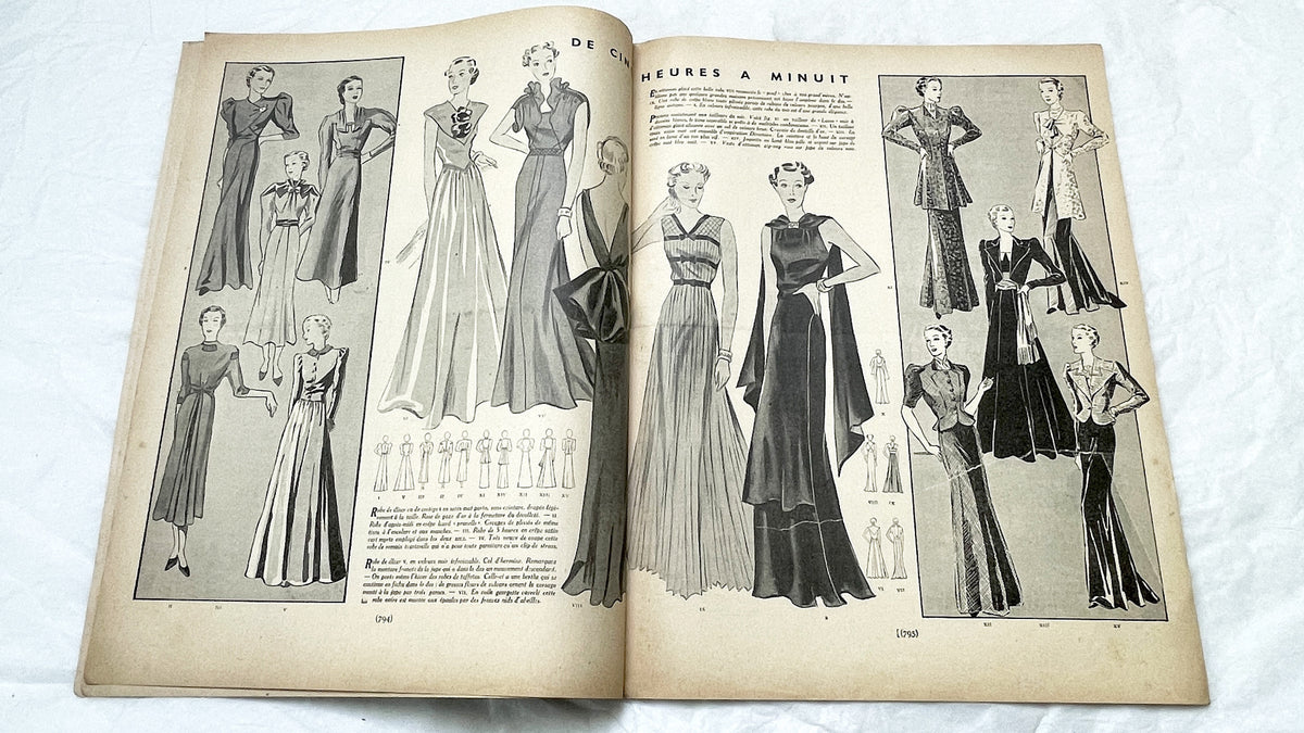1930s - Vintage French Fashion Magazine - Mode Pratique Françoise - October 1936 Issue - Elegant 1930s Women's Clothing Patterns