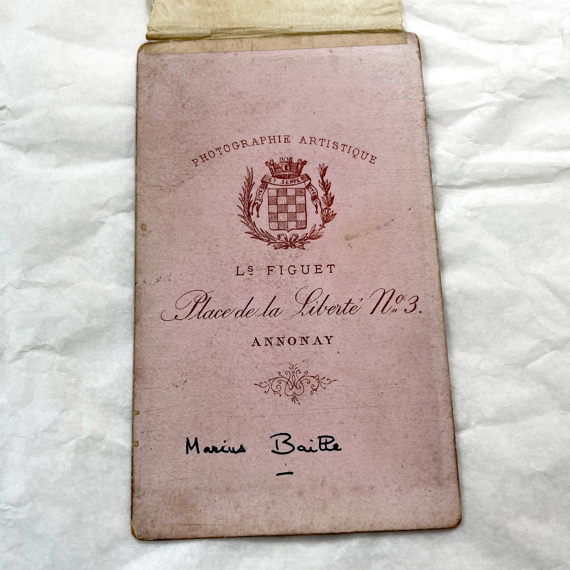 Late 19th - Young Boy in Sailor Suit Portrait - Vintage Studio Photograph - Children's Fashion - Annonay, France - L. Figuet